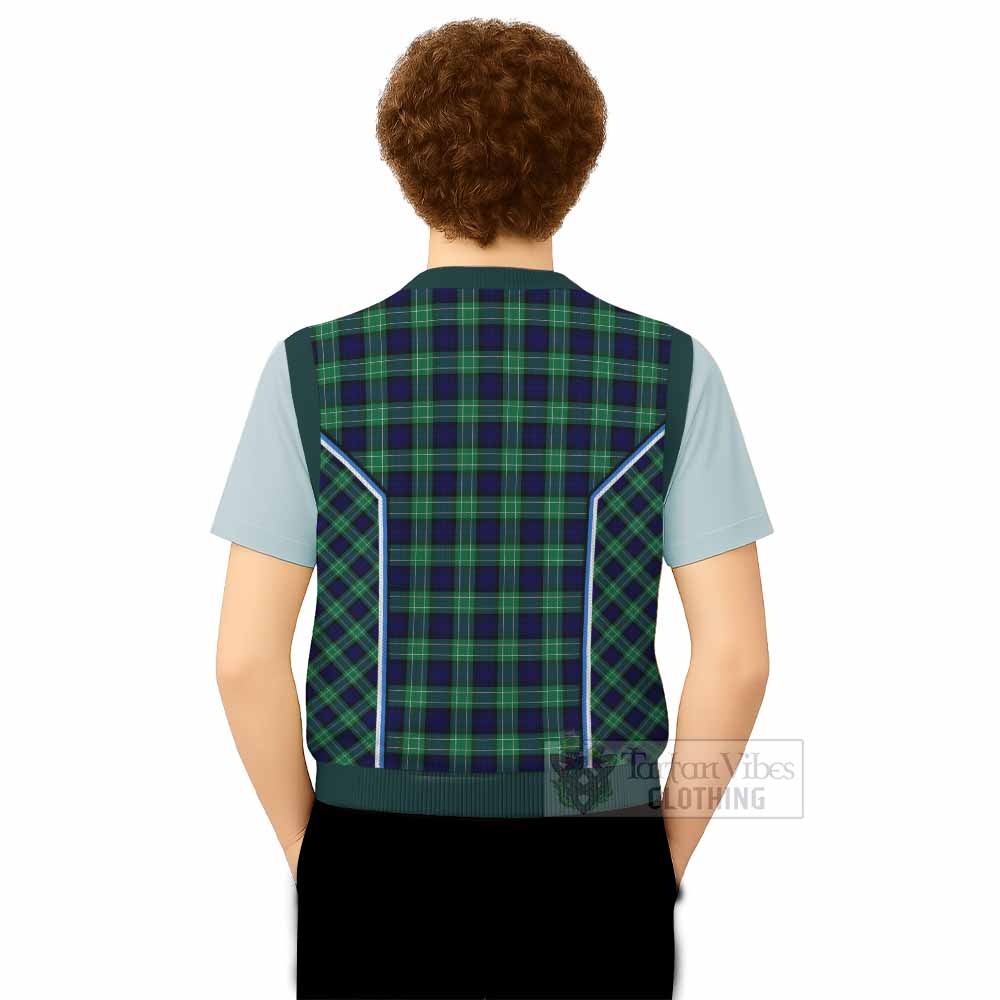 Abercrombie Tartan Crest Knitted V-Neck Vest Scotland Coat of Arm Flag Style - Tartan Vibes Clothing