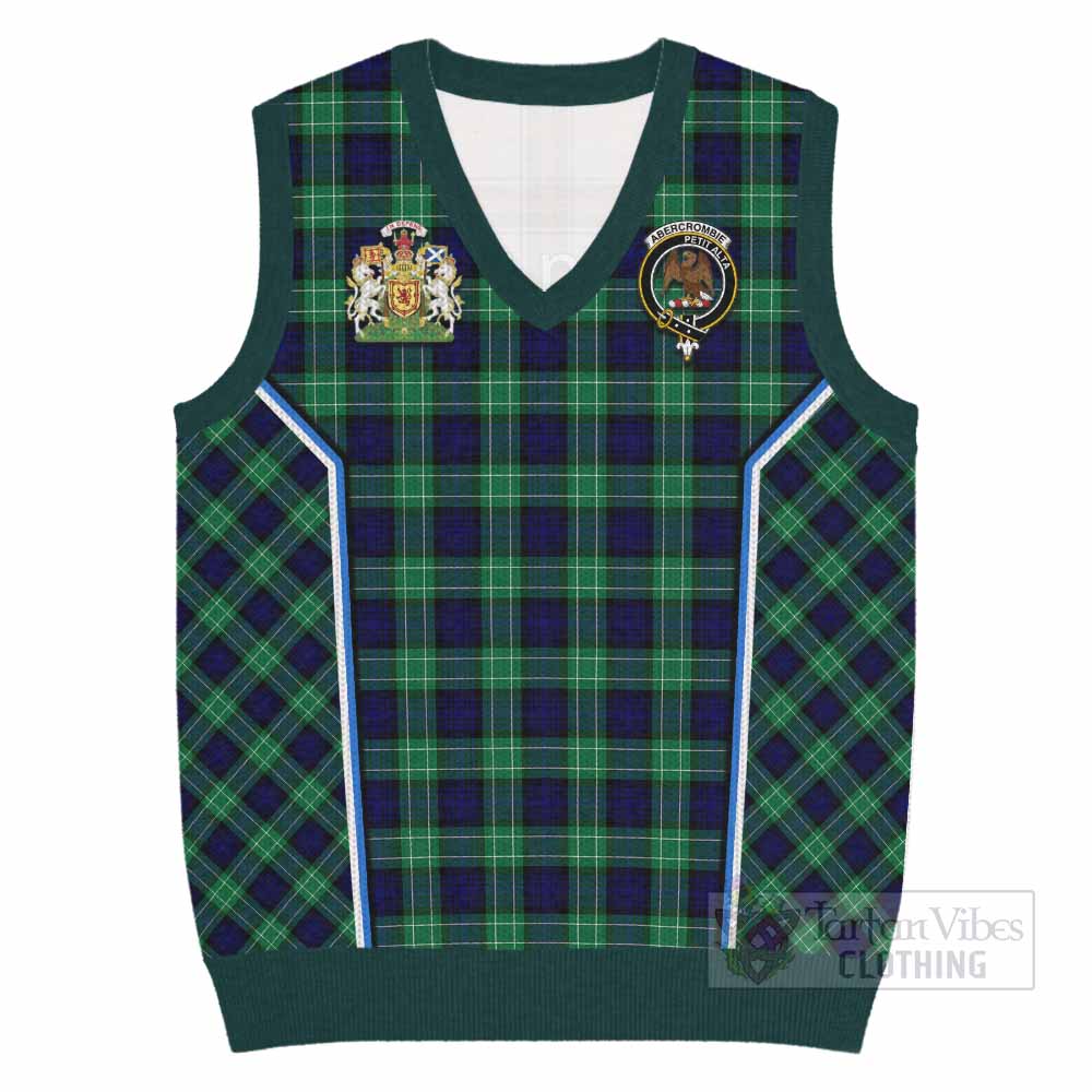 Abercrombie Tartan Crest Knitted V-Neck Vest Scotland Coat of Arm Flag Style - Tartan Vibes Clothing