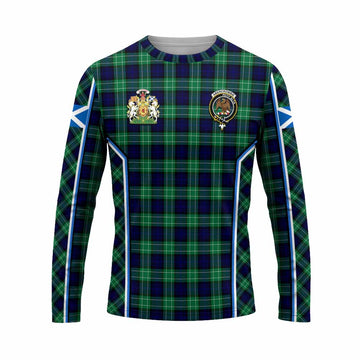 Abercrombie Tartan Crest Long Sleeve T-Shirt Scotland Coat of Arm Flag Style - Tartan Vibes Clothing