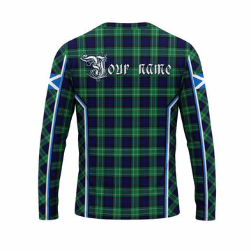 Abercrombie Tartan Crest Long Sleeve T-Shirt Scotland Coat of Arm Flag Style - Tartan Vibes Clothing