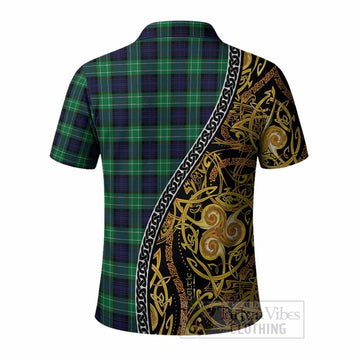 Abercrombie Tartan Crest Polo Shirt Celtic Knot and Triple Trickle Spiral Symbols