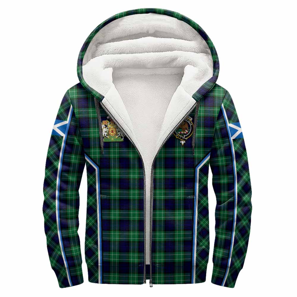 Abercrombie Tartan Crest Sherpa Hoodie Scotland Coat of Arm Flag Style - Tartan Vibes Clothing