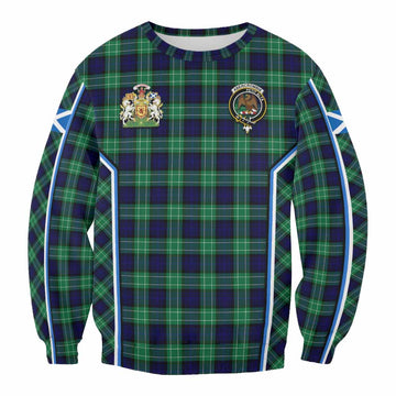 Abercrombie Tartan Crest Sweatshirt Scotland Coat of Arm Flag Style