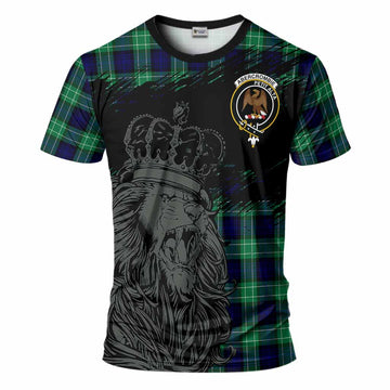Abercrombie Tartan Crest T-Shirt Crowned Lion Heritage Style