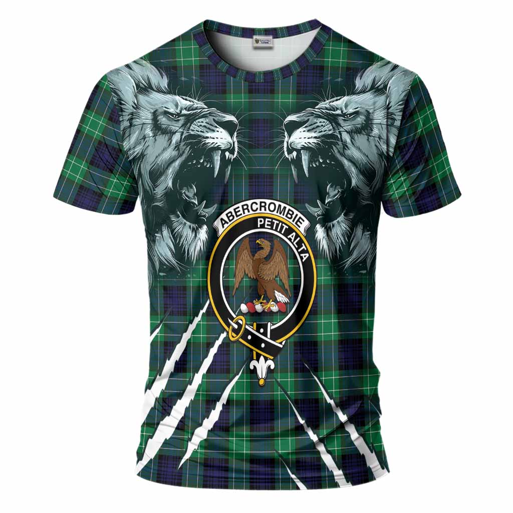 Abercrombie Tartan Crest T-Shirt Ferocious Lion Style