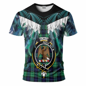 Abercrombie Tartan Crest T-Shirt New Zealand Maori Korowai Cloak