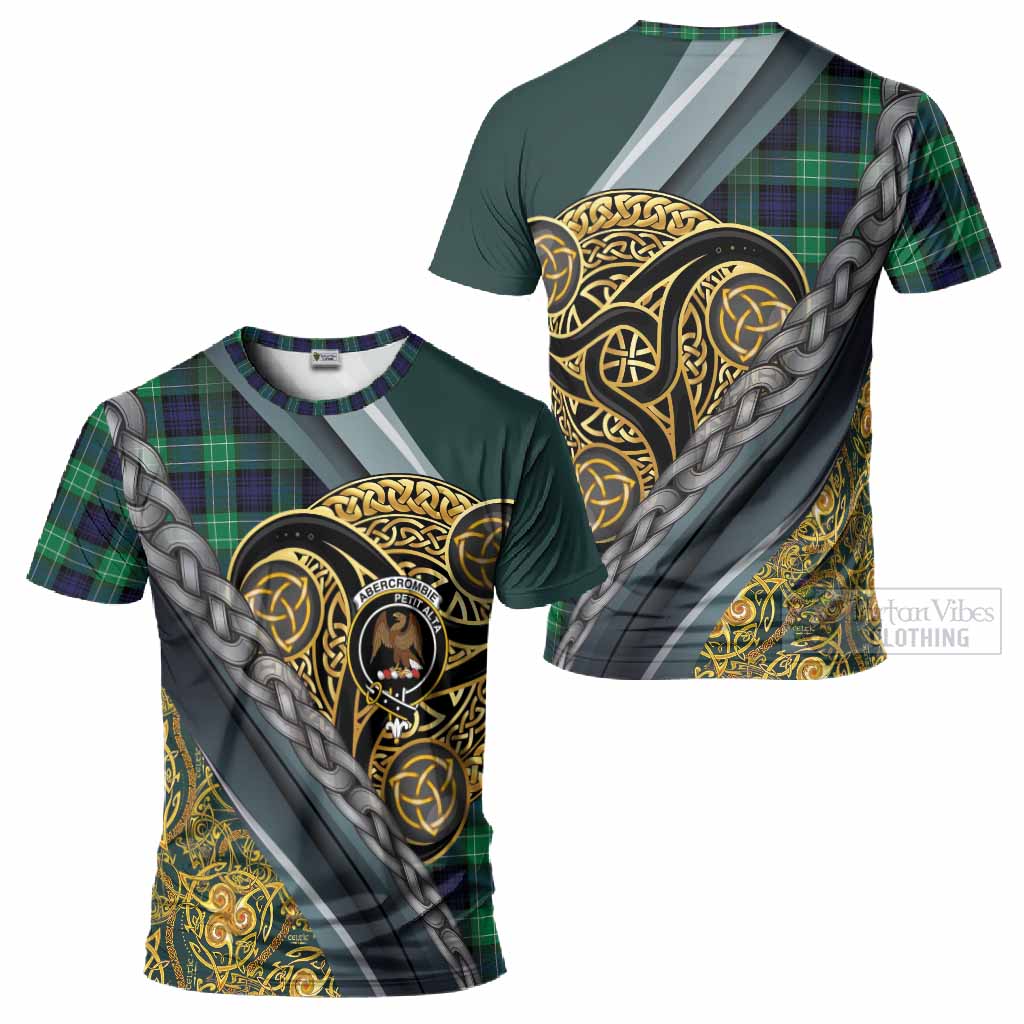 Abercrombie Tartan Crest T-Shirt Scottish Triskele Celtic