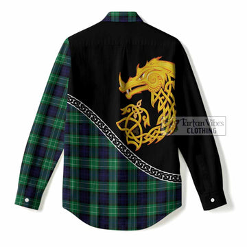 Abercrombie Tartan Crest Women Casual Shirt Legendary Dragon Knot Half Style