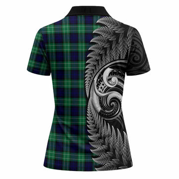 Abercrombie Tartan Crest Women Polo Shirt With New Zealand Silver Fern Maori Koru