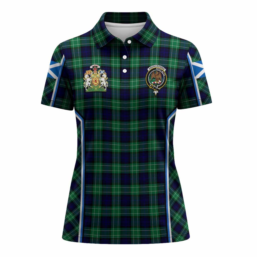 Abercrombie Tartan Crest Women's Polo Shirt Scotland Coat of Arm Flag Style - Tartan Vibes Clothing