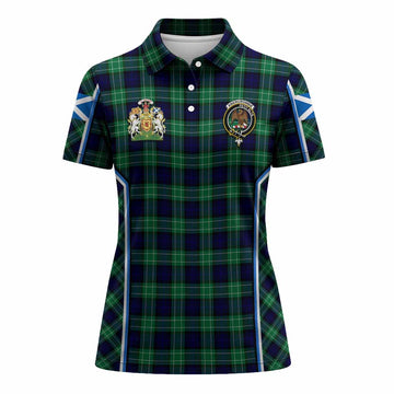 Abercrombie Tartan Crest Women's Polo Shirt Scotland Coat of Arm Flag Style
