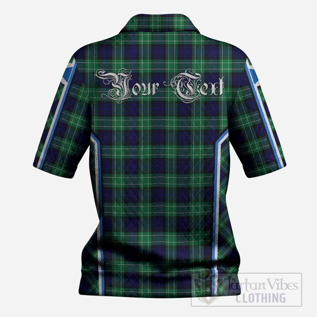 Abercrombie Tartan Crest Women’s Polo Sweater Top Scotland Coat of Arm Flag Style