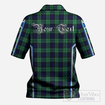 Abercrombie Tartan Crest Women’s Polo Sweater Top Scotland Coat of Arm Flag Style