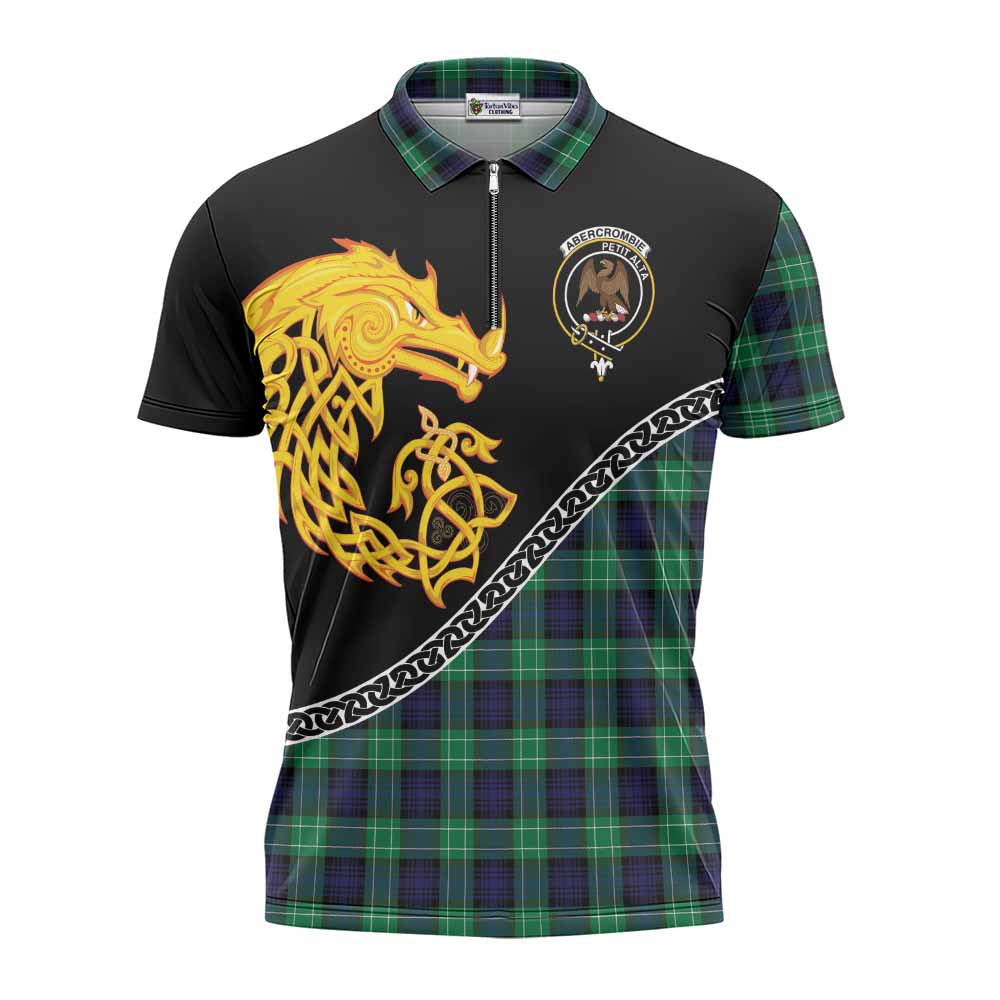 Abercrombie Tartan Crest Zipper Polo Shirt Legendary Dragon Knot Half Style