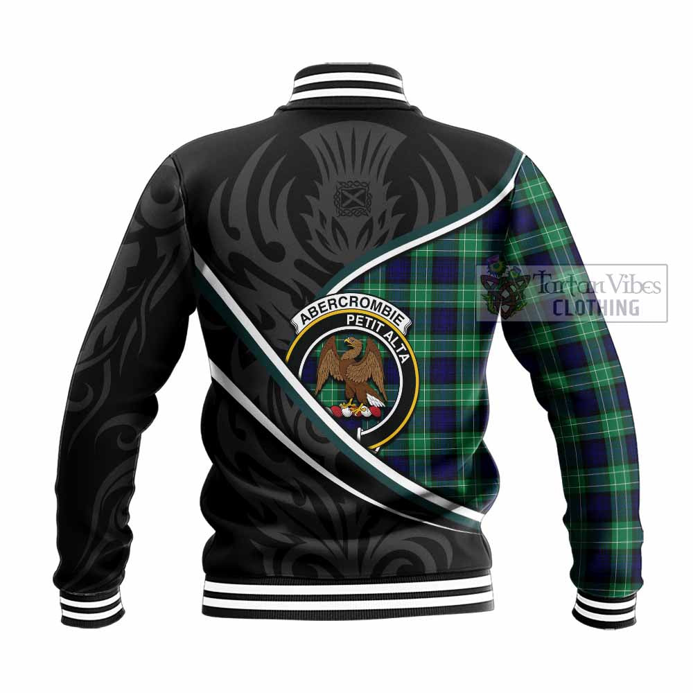 Abercrombie Tartan Family Crest Baseball Jacket Celtic Scottish Thistle Floral - Tartan Vibes Clothing