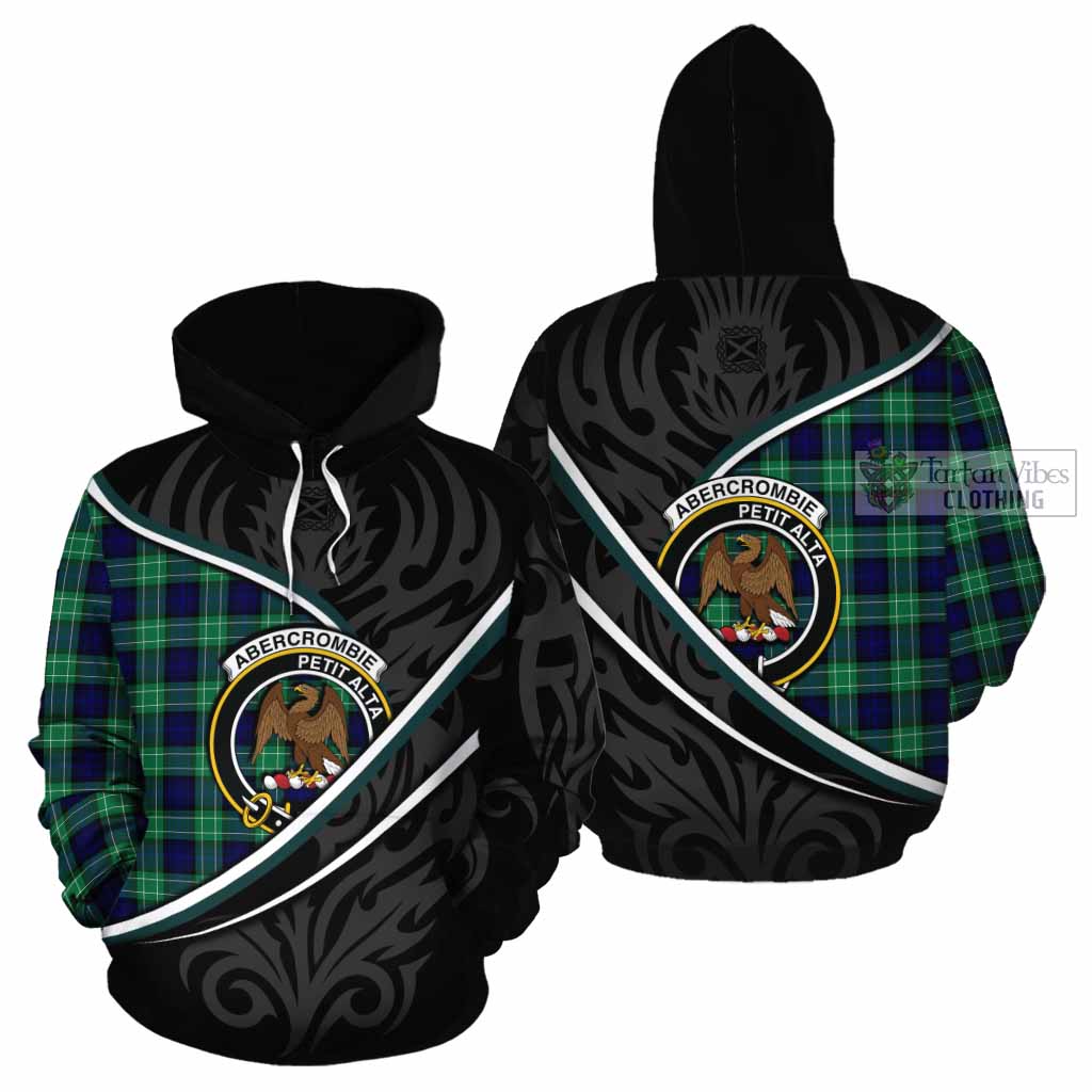 Abercrombie Tartan Family Crest Cotton Hoodie Celtic Scottish Thistle Floral - Tartan Vibes Clothing