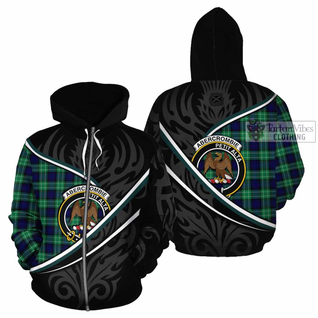 Abercrombie Tartan Family Crest Cotton Hoodie Celtic Scottish Thistle Floral - Tartan Vibes Clothing