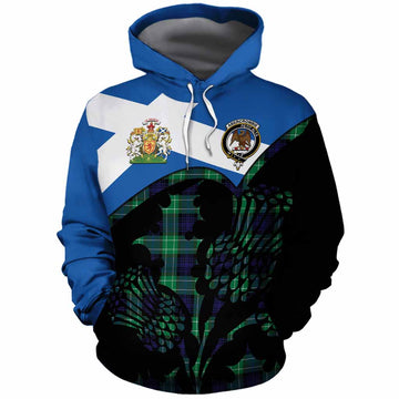 Abercrombie Tartan Family Crest Cotton Hoodie Scotland Thistle Floral Flag Style