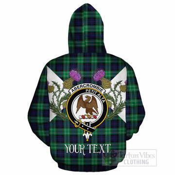 Abercrombie Tartan Family Crest Cotton Hoodie Scottish Burns Night Thistle Floral