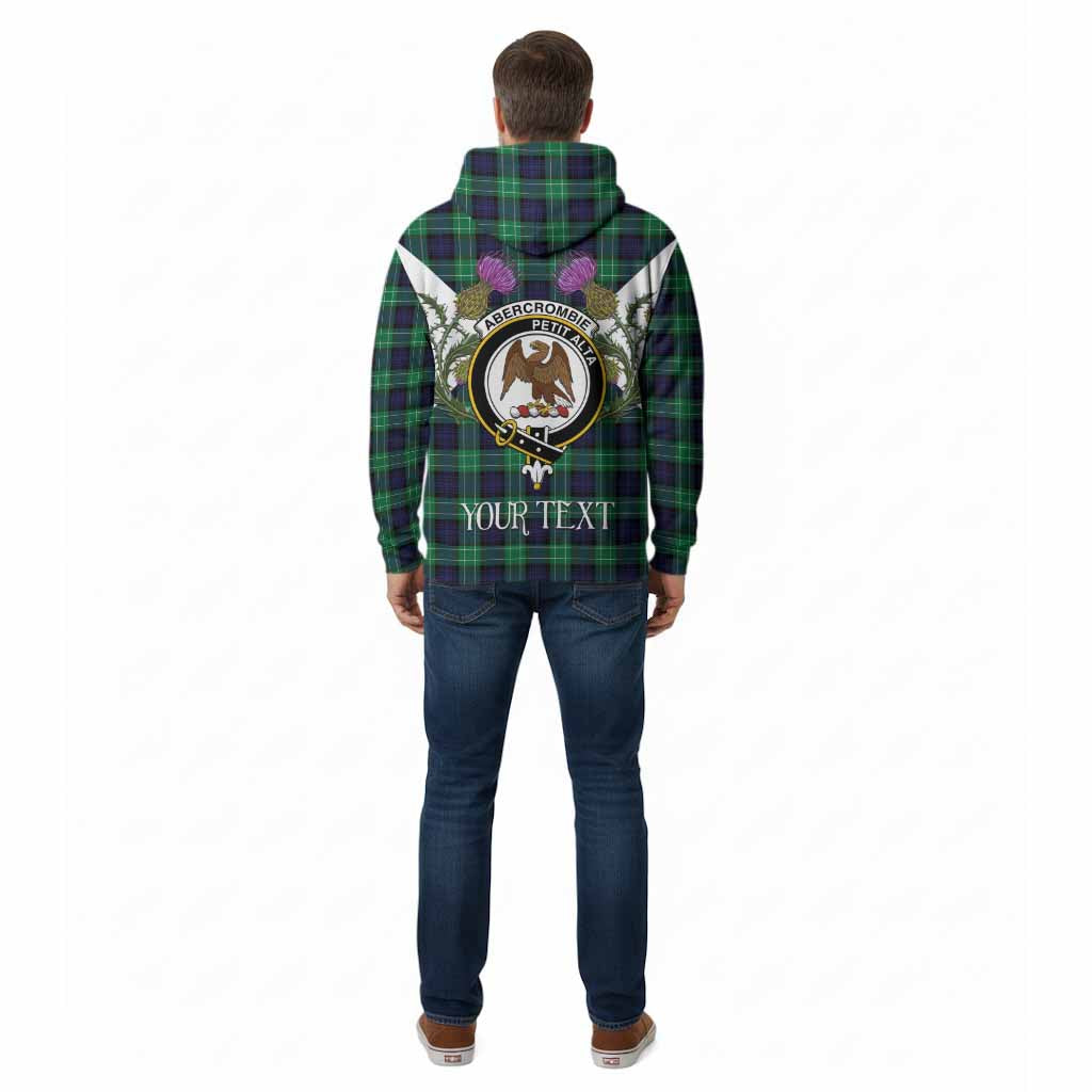 Abercrombie Tartan Family Crest Cotton Hoodie Scottish Burns Night Thistle Floral