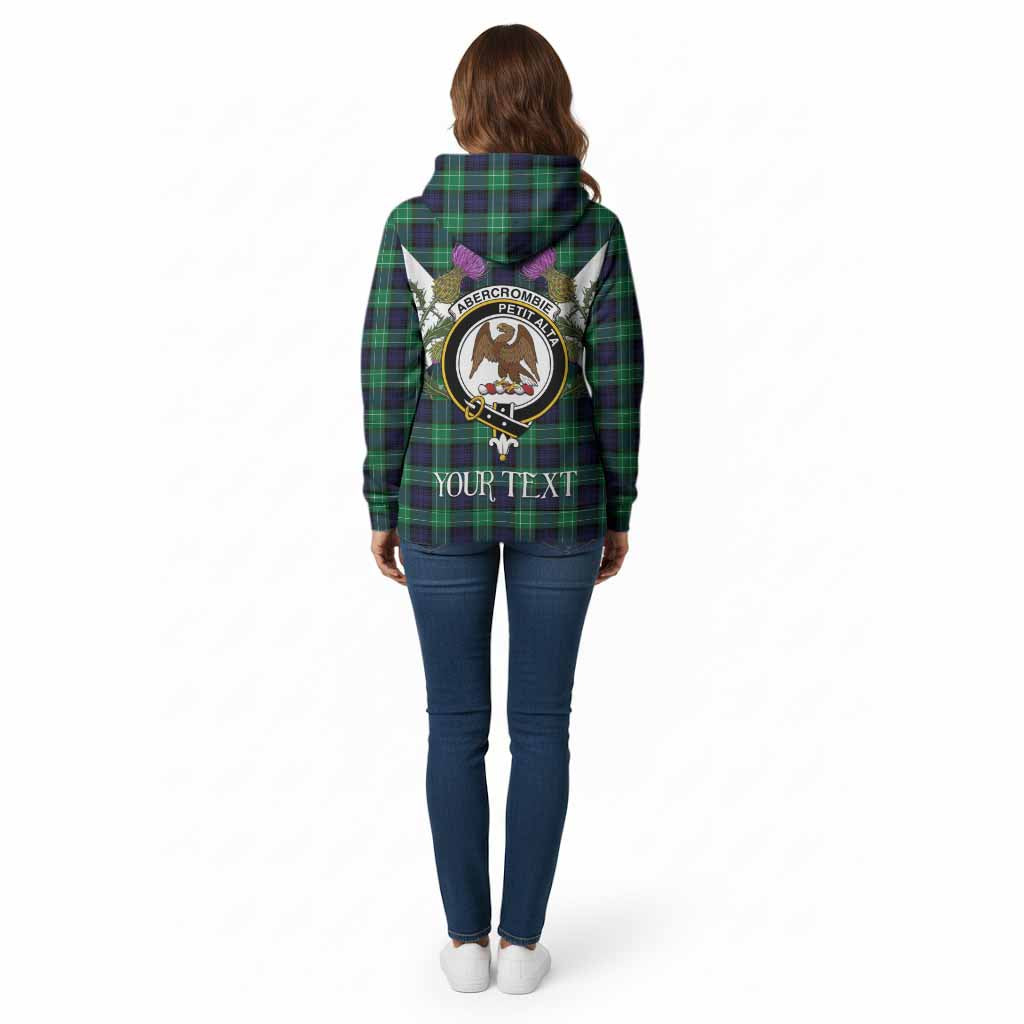 Abercrombie Tartan Family Crest Cotton Hoodie Scottish Burns Night Thistle Floral