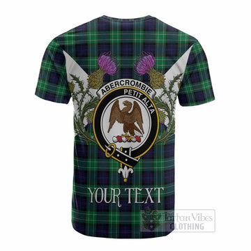 Abercrombie Tartan Family Crest Cotton T-shirt Scottish Burns Night Thistle Floral