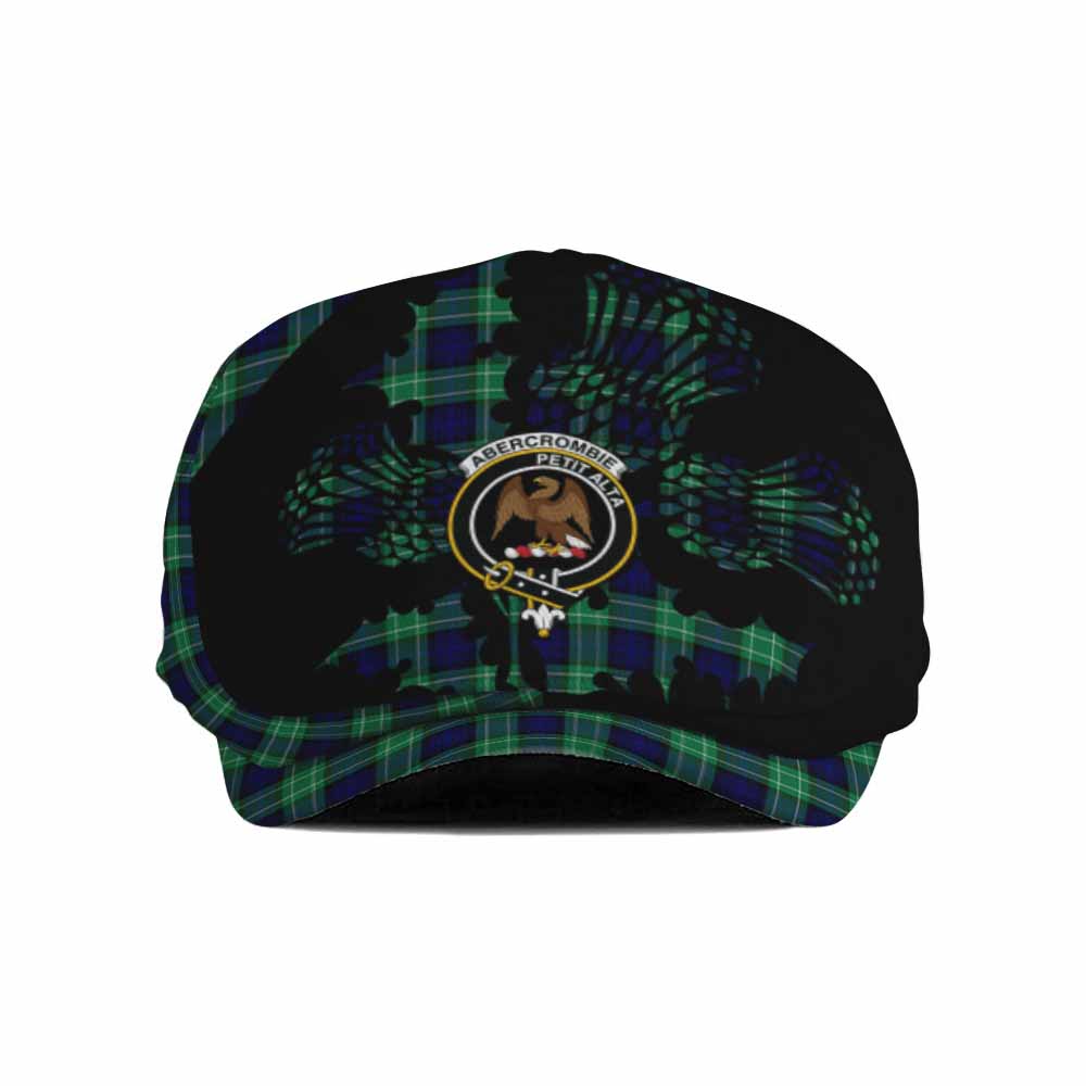 Abercrombie Tartan Family Crest Flat Cap, Jeff Cap Scotland Thistle Floral