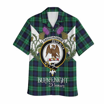 Abercrombie Tartan Family Crest Hawaiian Shirt Scottish Burns Night Thistle Floral