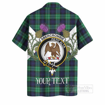 Abercrombie Tartan Family Crest Hawaiian Shirt Scottish Burns Night Thistle Floral