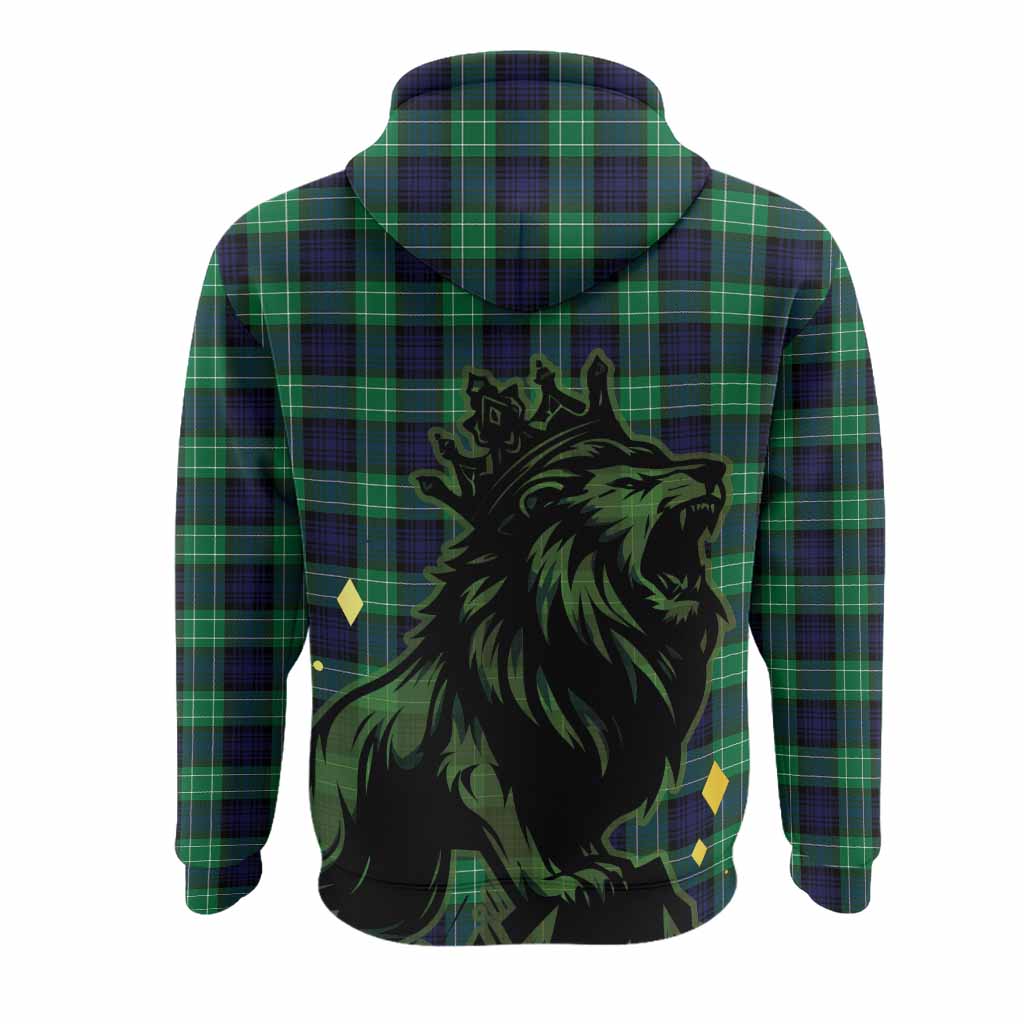 Abercrombie Tartan Family Crest Hoodie Crowned Lion Roaring