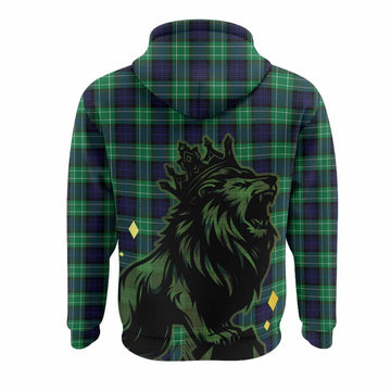 Abercrombie Tartan Family Crest Hoodie Crowned Lion Roaring