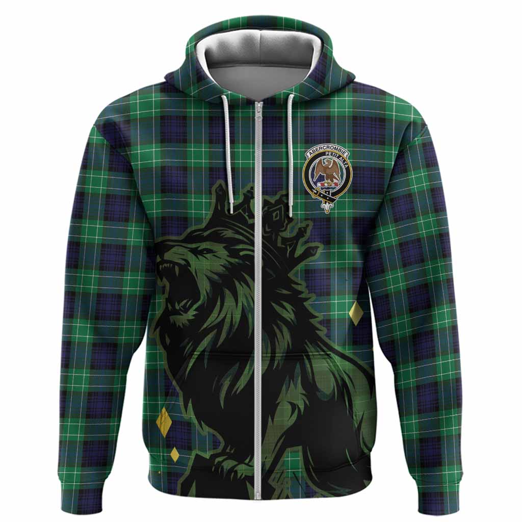 Abercrombie Tartan Family Crest Hoodie Crowned Lion Roaring