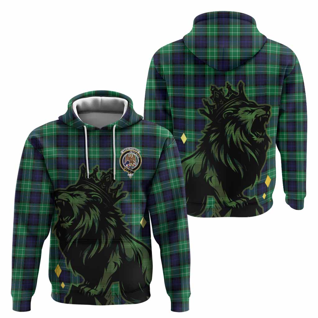 Abercrombie Tartan Family Crest Hoodie Crowned Lion Roaring