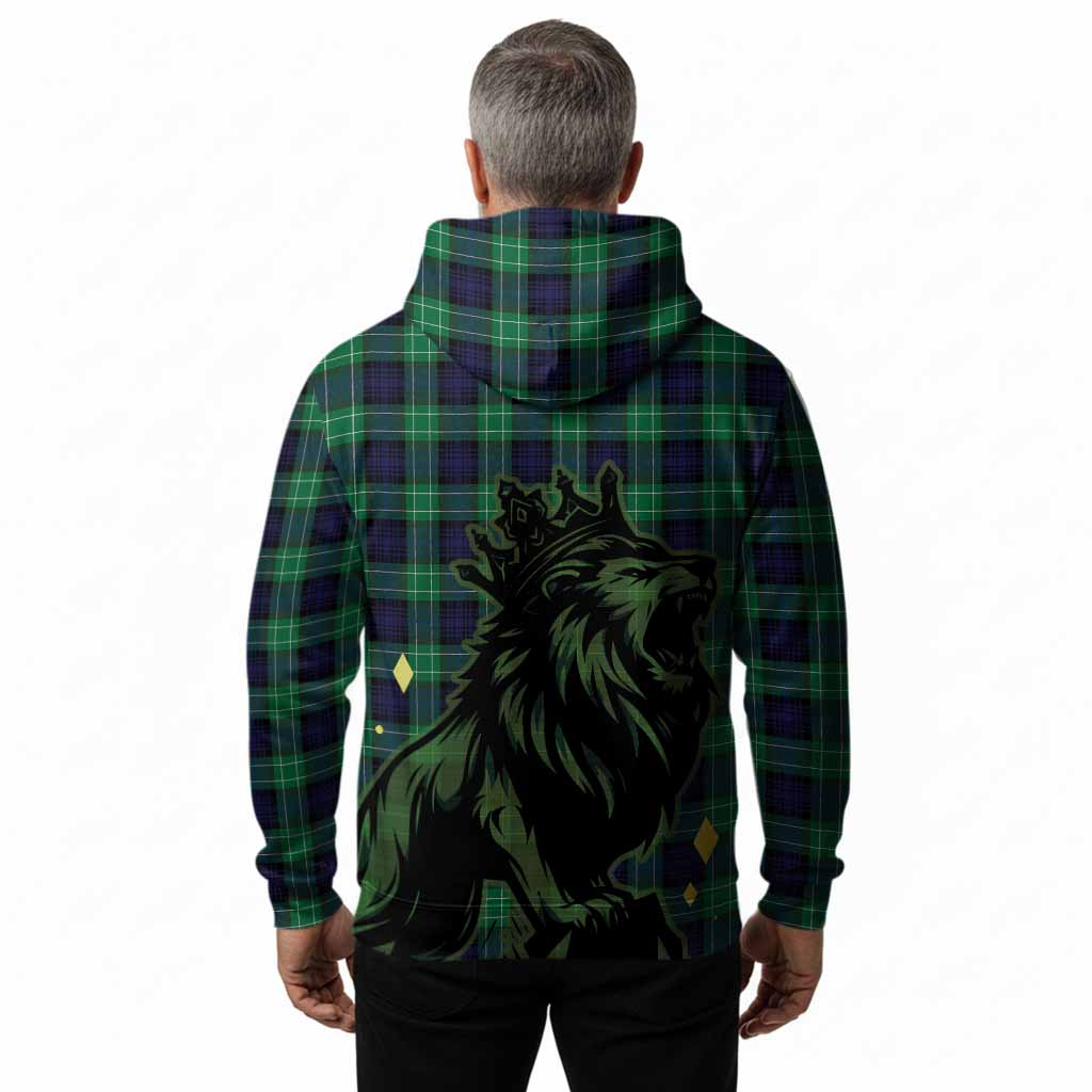 Abercrombie Tartan Family Crest Hoodie Crowned Lion Roaring