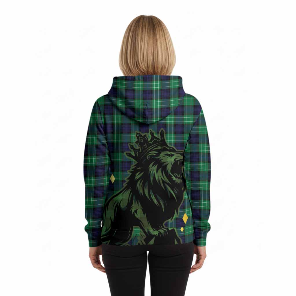 Abercrombie Tartan Family Crest Hoodie Crowned Lion Roaring