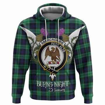 Abercrombie Tartan Family Crest Hoodie Scottish Burns Night Thistle Floral