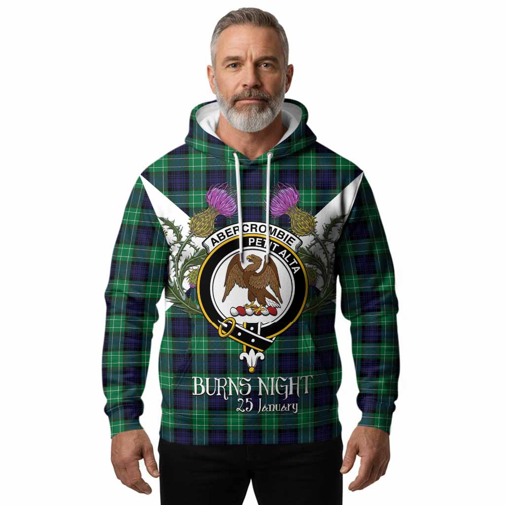 Abercrombie Tartan Family Crest Hoodie Scottish Burns Night Thistle Floral