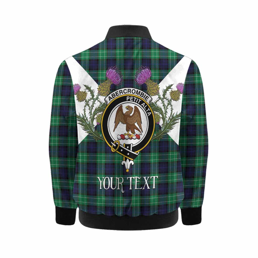 Abercrombie Tartan Family Crest Kid Bomber Jacket Scottish Burns Night Thistle Floral