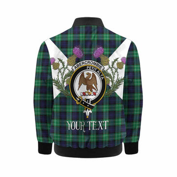 Abercrombie Tartan Family Crest Kid Bomber Jacket Scottish Burns Night Thistle Floral