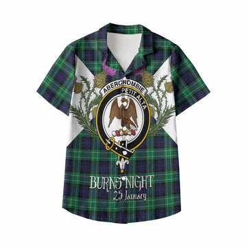 Abercrombie Tartan Family Crest Kid Hawaiian Shirt Scottish Burns Night Thistle Floral
