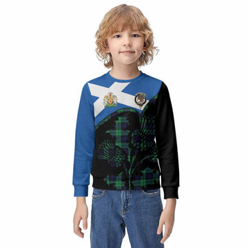 Abercrombie Tartan Family Crest Kid Knitted Sweatshirt Scotland Thistle Floral Flag Style