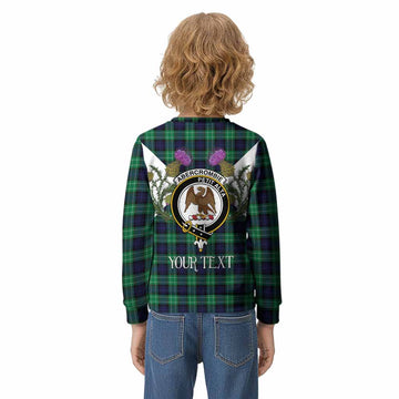 Abercrombie Tartan Family Crest Kid Knitted Sweatshirt Scottish Burns Night Thistle Floral