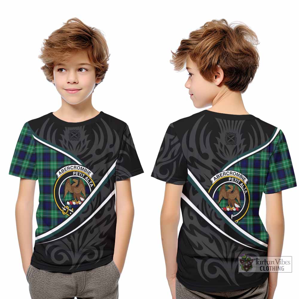 Abercrombie Tartan Family Crest Kid T-shirt Celtic Scottish Thistle Floral - Tartan Vibes Clothing