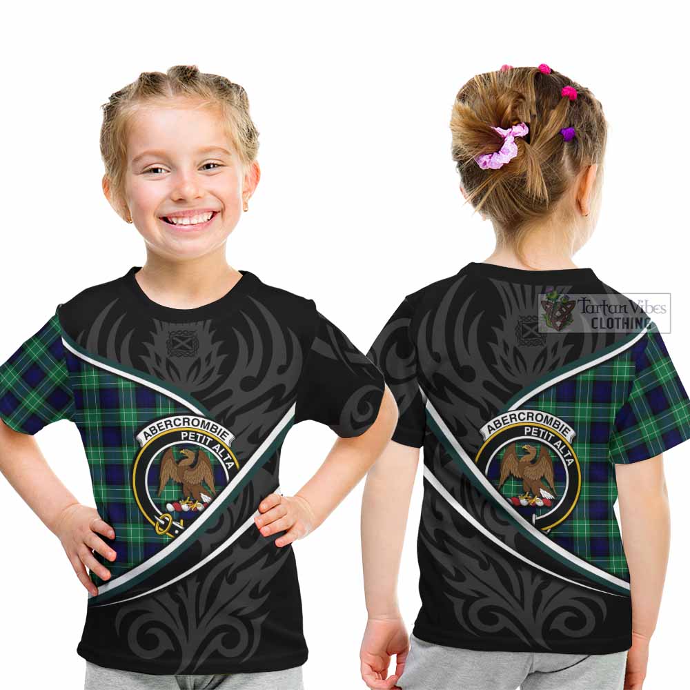 Abercrombie Tartan Family Crest Kid T-shirt Celtic Scottish Thistle Floral - Tartan Vibes Clothing