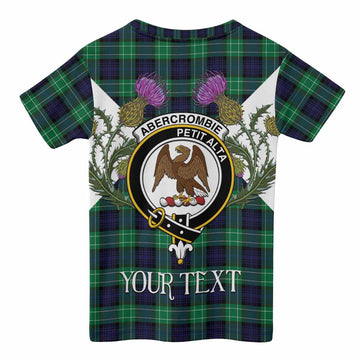 Abercrombie Tartan Family Crest Kid T-shirt Scottish Burns Night Thistle Floral