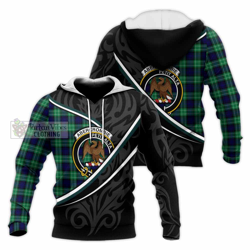 Abercrombie Tartan Family Crest Knitted Hoodie Celtic Scottish Thistle Floral - Tartan Vibes Clothing