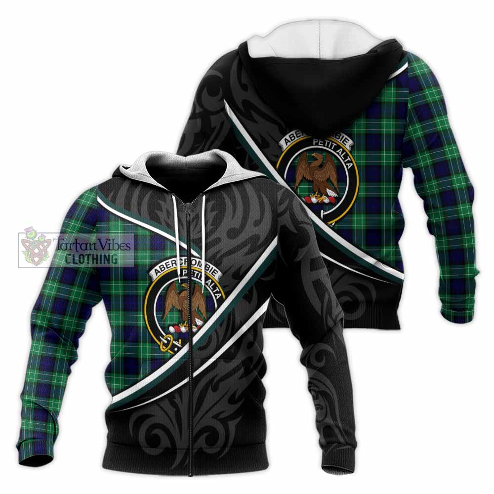 Abercrombie Tartan Family Crest Knitted Hoodie Celtic Scottish Thistle Floral - Tartan Vibes Clothing