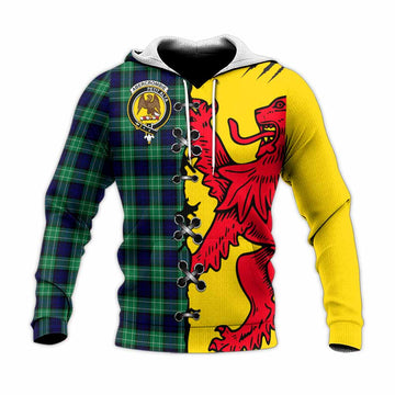 Abercrombie Tartan Family Crest Knitted Hoodie Lion Rampant Honor