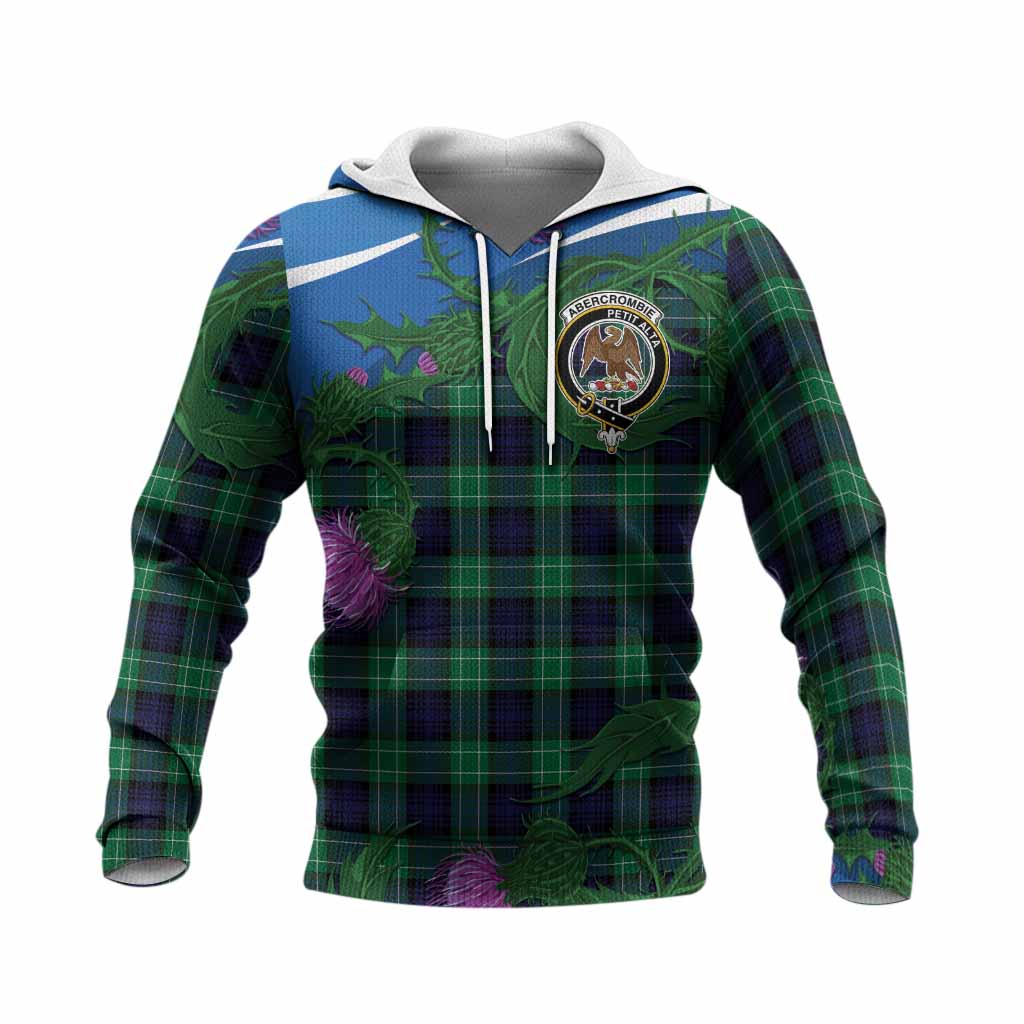 Abercrombie Tartan Family Crest Knitted Hoodie Thistle in Minimalism