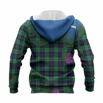 Abercrombie Tartan Family Crest Knitted Hoodie Thistle in Minimalism